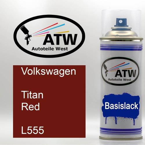 Volkswagen, Titan Red, L555: 400ml Sprühdose, von ATW Autoteile West.